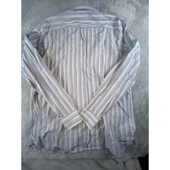 Sean John Stitched  LONG SLEEVE SHIRT Size 2XL  Purple Gray White Stripes - Picture 9 of 10